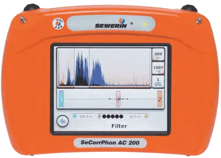 SecorRphon AC 200 Acoustic Water Leak Detector – portable ultrasonic device for accurate water leak detection in pipelines and infrastructure